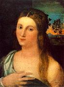 Palma Vecchio Portrait of a Young Woman ag Sweden oil painting reproduction